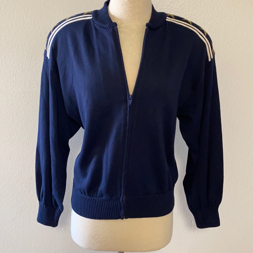 St John Navy Blue Knit Cardigan M